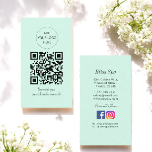 Simple Green QR Code Spa Salon Visitekaartje