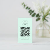 Simple Green QR Code Spa Salon Visitekaartje (Staand voorkant)