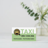 Simple Green Taxi Service Layer Visitekaartje (Staand voorkant)