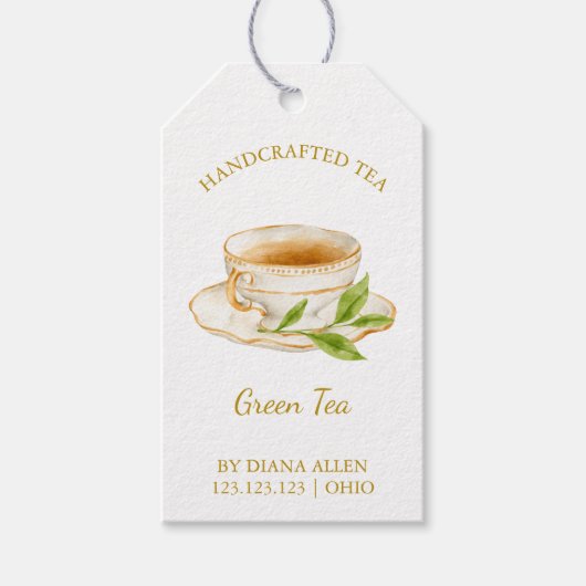 Simple Green Tea Hang Tag  Cadeaulabel (Voorkant)