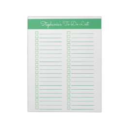 Simple Green Vertical 8.5x11 Tweecoloms Checklist Notitieblok