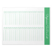 Simple Green Vertical 8.5x11 Tweecoloms Checklist Notitieblok (Voorkant)