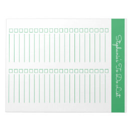 Simple Green Vertical 8.5x11 Tweecoloms Checklist Notitieblok