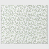 Simple Green Watercolor Leaves Botanical Pattern Cadeaupapier (Vlak)