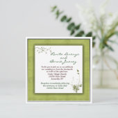 Simple Green Wedding Floral Kaart (Staand voorkant)