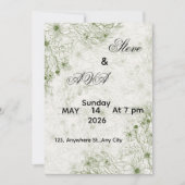 Simple Green Wedding Invitation Kaart (Voorkant)