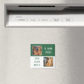 Simple Green White Dog Fed Photo Magneet (Insitu (Vaatwasser))