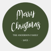 Simple Green Zalig Kerstmis Aangepaste Stickers (Voorkant)