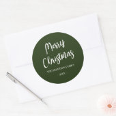 Simple Green Zalig Kerstmis Aangepaste Stickers (Envelop)