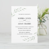 Simple Greenery Botanical Wedding Invitation Kaart (Staand voorkant)