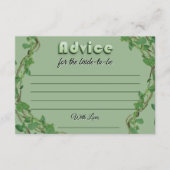 Simple Greenery Bridal Shower Advice For The Bride Informatiekaartje (Voorkant)