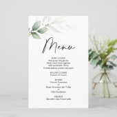 Simple Greenery bruiloft Menu Kaart (Staand voorkant)