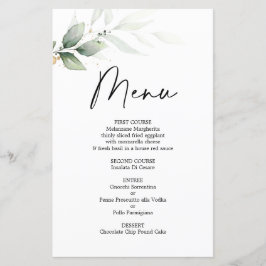 Simple Greenery bruiloft Menu Kaart