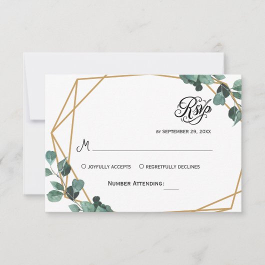 Simple Greenery Eucalyptus RSVP Invitation (Voorkant)