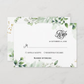 Simple Greenery Eucalyptus RSVP Invitation (Voorkant / Achterkant)