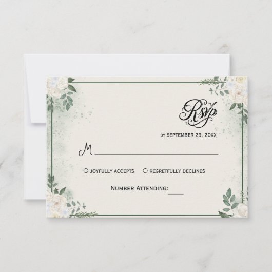 Simple Greenery Eucalyptus RSVP Invitation (Voorkant)