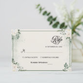 Simple Greenery Eucalyptus RSVP Invitation (Staand voorkant)