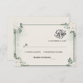 Simple Greenery Eucalyptus RSVP Invitation (Voorkant / Achterkant)