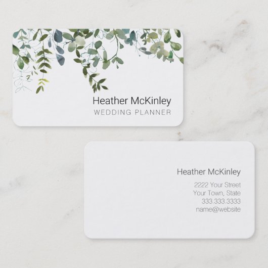 Simple Greenery Eucalyptus Visitekaartje Afsprakenkaartje (Voorkant / Achterkant)