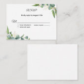 Simple Greenery Eucalyptus Wedding RSVP Card Notitiekaartje (Voorkant / Achterkant)
