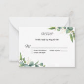 Simple Greenery Eucalyptus Wedding RSVP Card Notitiekaartje (Voorkant)