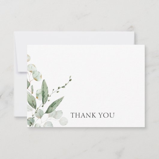 Simple Greenery Funeral Bereavement Dank u Bedankkaart (Voorkant)