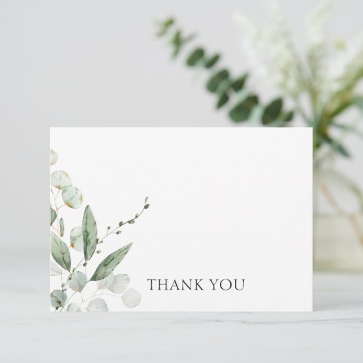 Simple Greenery Funeral Bereavement Dank u Bedankkaart (Staand voorkant)