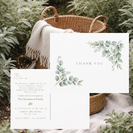 Simple Greenery Funeral Personalized Thank You III Briefkaart