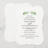 Simple Greenery | Minimalistische huwelijksuitnodi Kaart (Voorkant / Achterkant)