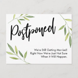 Simple Greenery Postponed Wedding Update Briefkaart