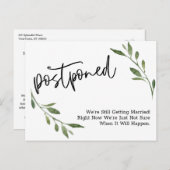 Simple Greenery uitgesteld huwelijksaankondiging Briefkaart (Voorkant / Achterkant)