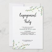 Simple Greenery Verloving Invitation Kaart (Voorkant)