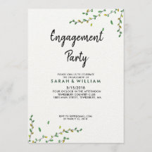 Simple Greenery Verloving Invitation