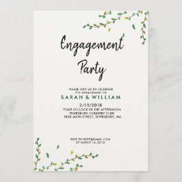 Simple Greenery Verloving Invitation Kaart