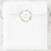 Simple Greenery Wedding Classic Round Sticker (Tas)