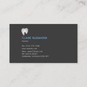 Simple Grey Blue Dentist Visitekaartje (Achterkant)