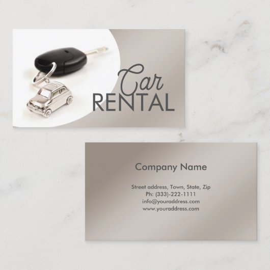 Simple Grey Curve Autoverhuur Visitekaartje (Voorkant / Achterkant)