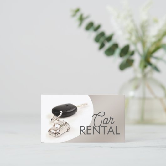 Simple Grey Curve Autoverhuur Visitekaartje (Staand voorkant)