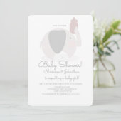 Simple Grey Elephant Safari Baby shower Kaart (Staand voorkant)