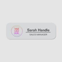 Simple Grey Employee Name Tag