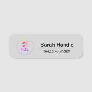 Simple Grey Employee Name Tag