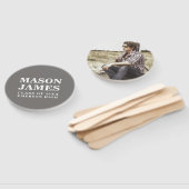 Simple Grey Modern Photo Afstuderen Handwaaier (Niet-gemonteerd)