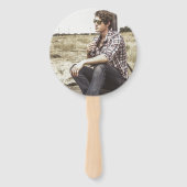 Simple Grey Modern Photo Afstuderen Handwaaier (Achterkant)