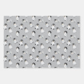 Simple Grey Penguin Winter Baby shower Inpakpapier Vel (Voorkant)