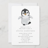 Simple Grey Penguin Winter Baby shower Kaart (Voorkant)