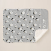 Simple Grey Penguin Winter Baby shower Sherpa Deken (Voorkant (horizontaal))