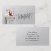 Simple Grey School of Art - Art Teacher Kaart Visitekaartje (Voorkant / Achterkant)