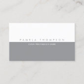 Simple Half-Gray Half-White Minimalist Elegant Visitekaartje (Voorkant)