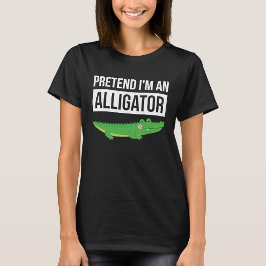 Simple Halloween Costume Alligator Pretend I'm An  T-shirt (Voorkant)