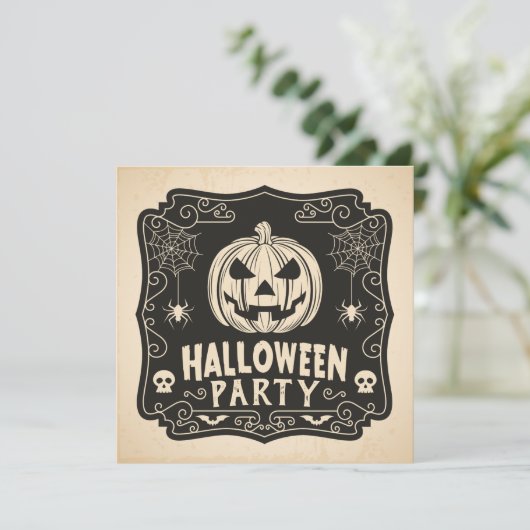 Simple Halloween Costume Party | Uitnodiging (Staand voorkant)